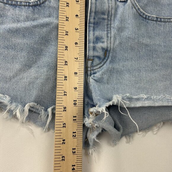 Madewell Relaxed Jean Shorts Size 25 Women's Blue Denim Button Fly Cutoff 2” Ins - Picture 4 of 13